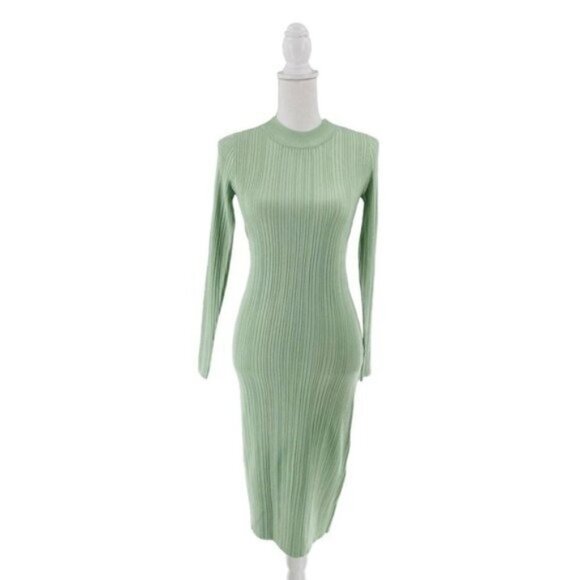 Petal & Pup NEW Milleri Knit Bodycon Open Back Dress in Sage Green Size 10 - Picture 3 of 11